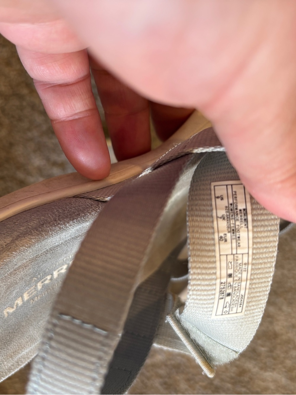 Merrell Strappy Sandals - Light  Gray - Picture 3 of 4